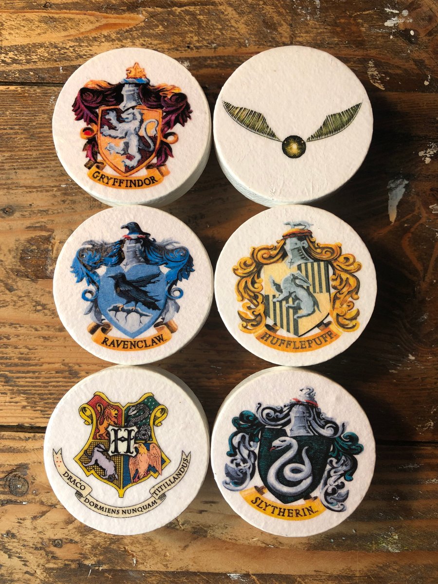 Handmade Harry Potter inspired wizard house golden snitch Hogwarts pine knob