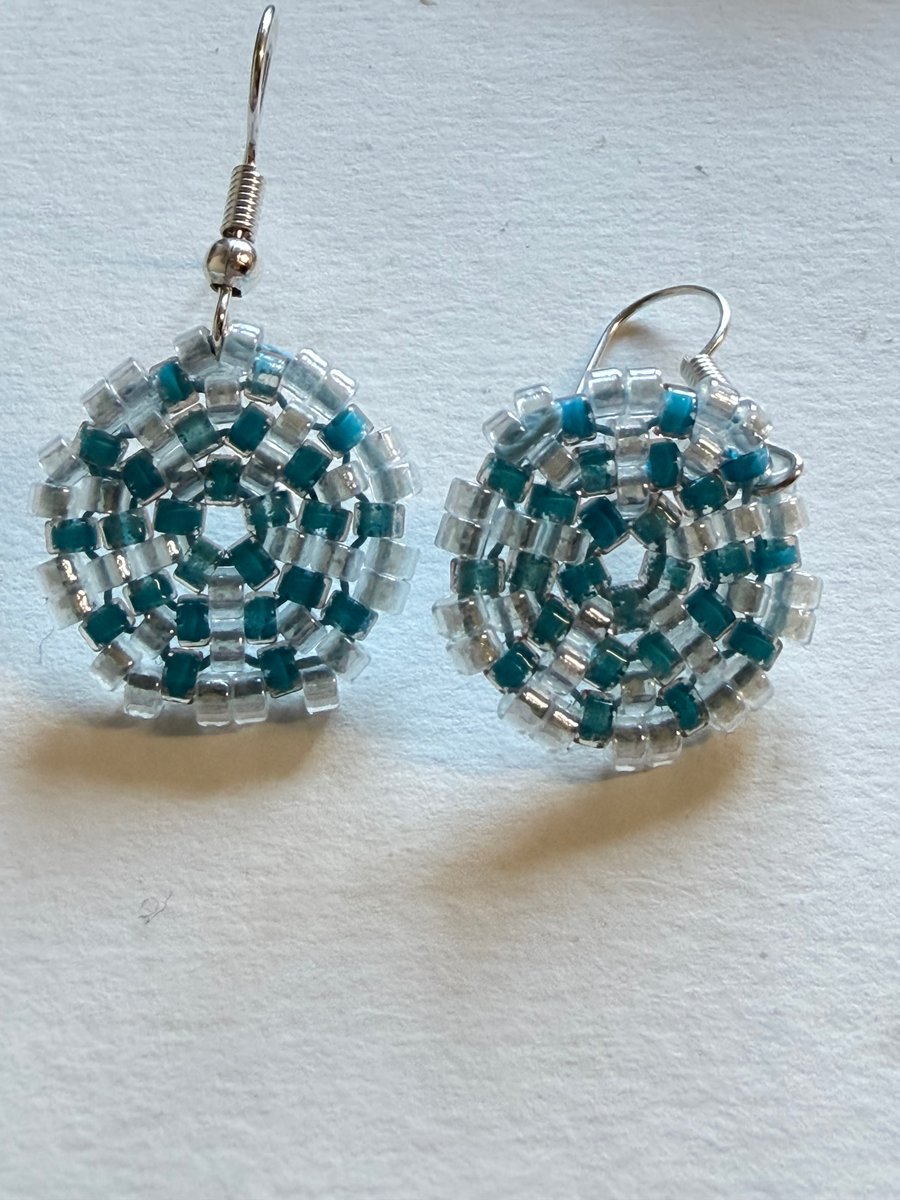 Circle peyote beaded earrings