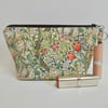 Make up bag in William Morris fabric Golden Lily green