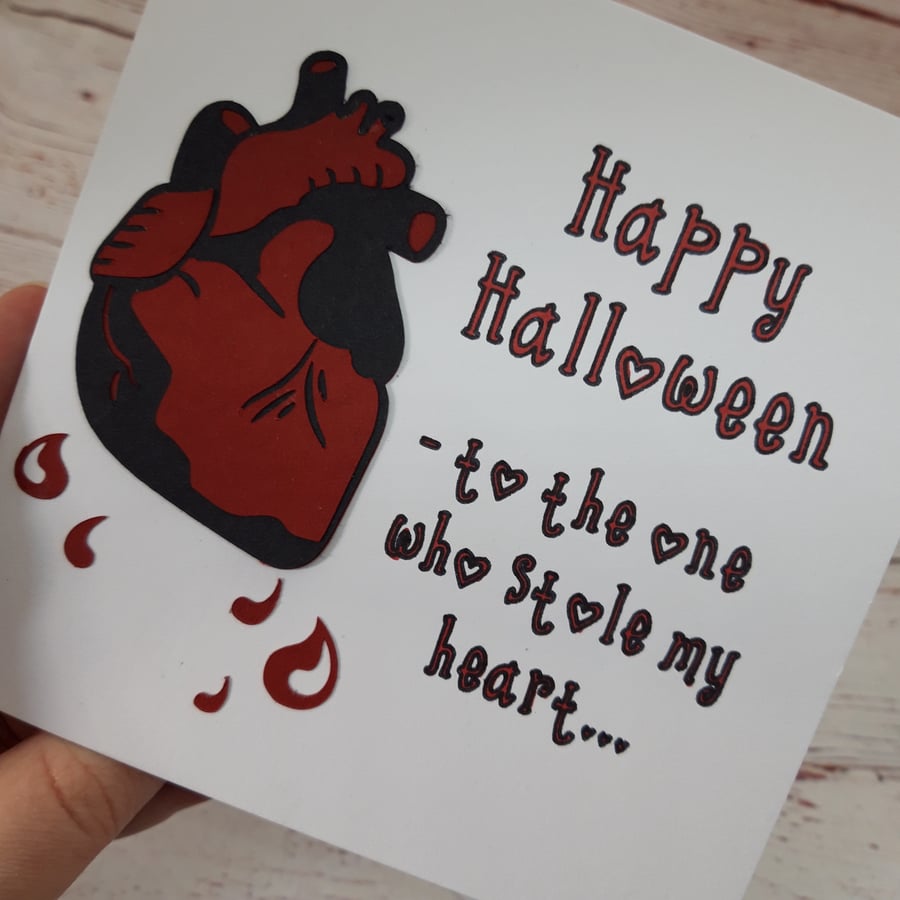 Halloween Graphic Heart Card for Lovers