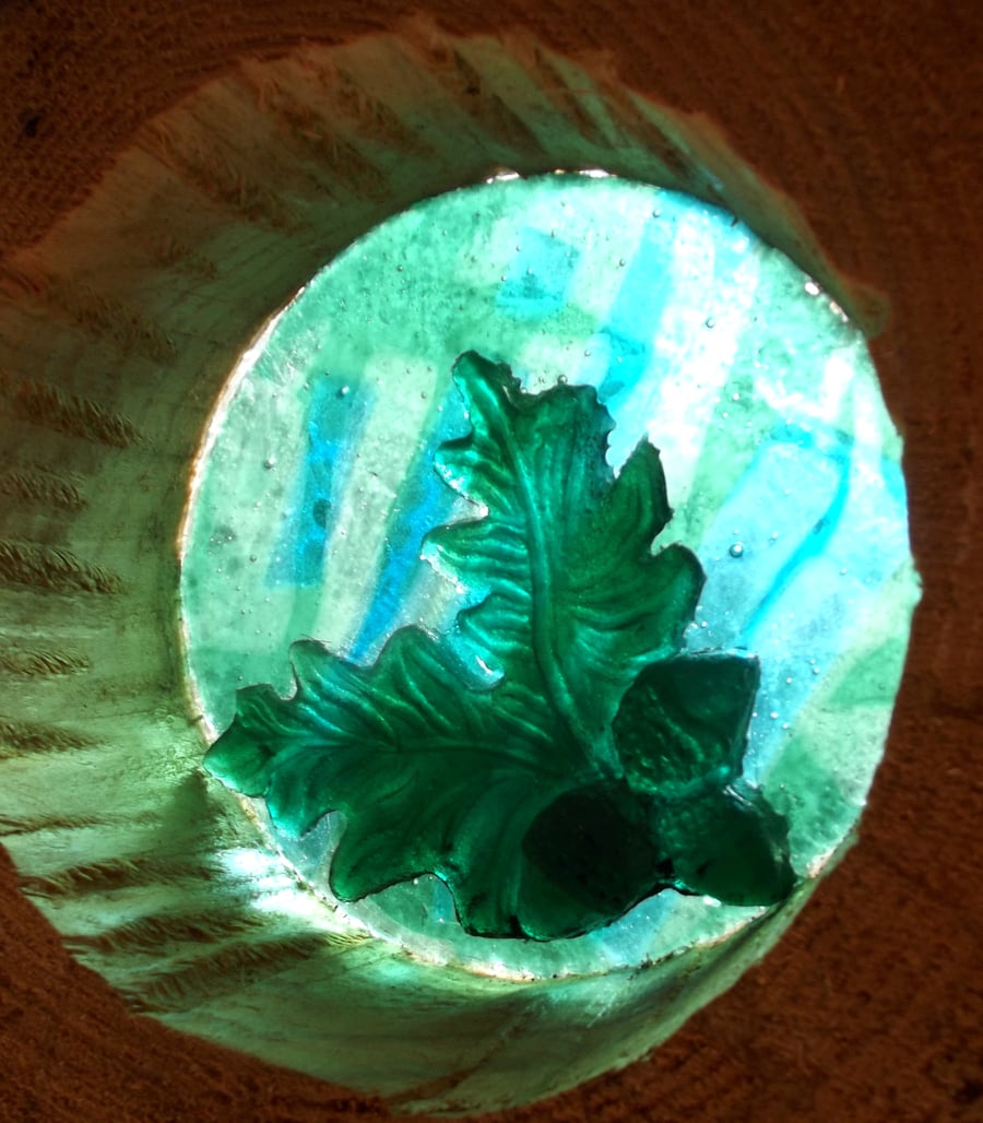 Tranquil, Cast glass and recycled wood sculpture