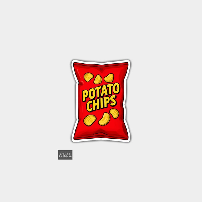 Funny Vinyl Sticker For Adults - Potato Chips Snack Packet