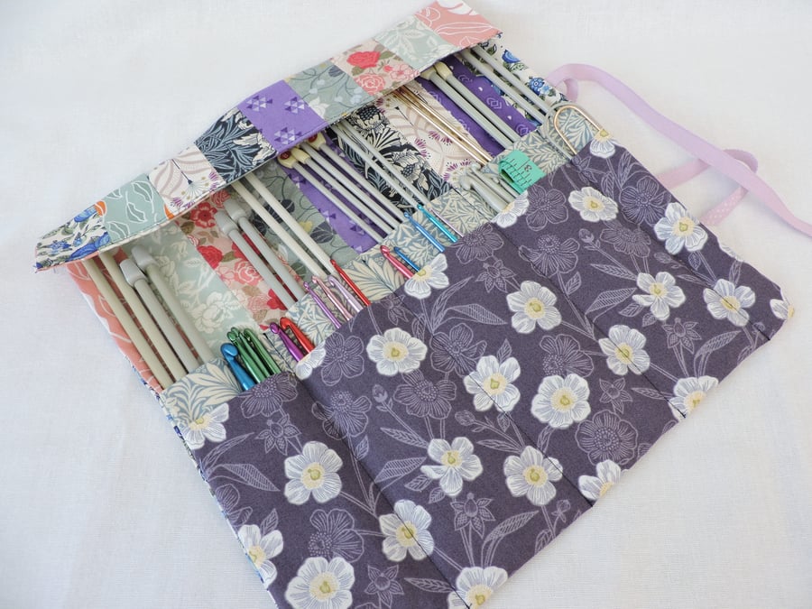 Knitting Needle Crochet Hook Roll  Patchwork  Sale