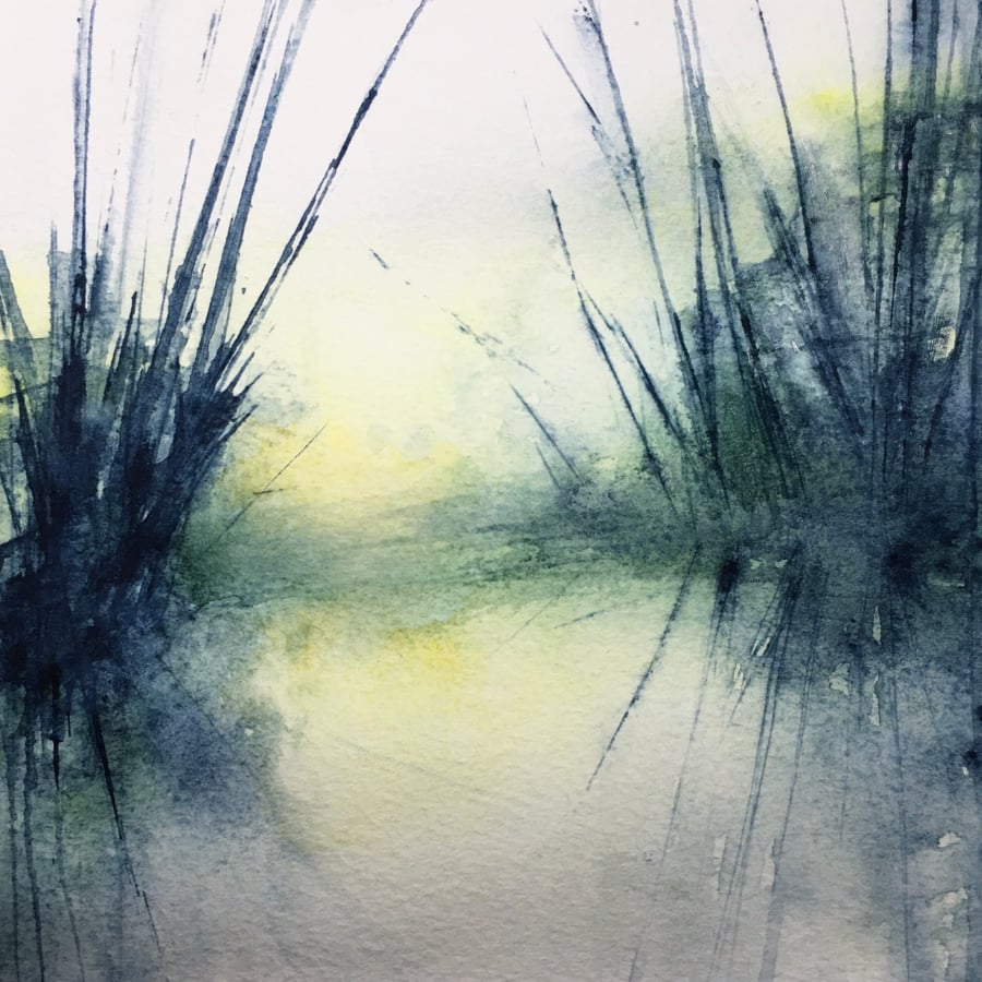 Original  Watercolour - Abstract Lakeside