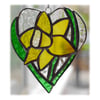 Daffodil Heart Suncatcher Stained Glass 010