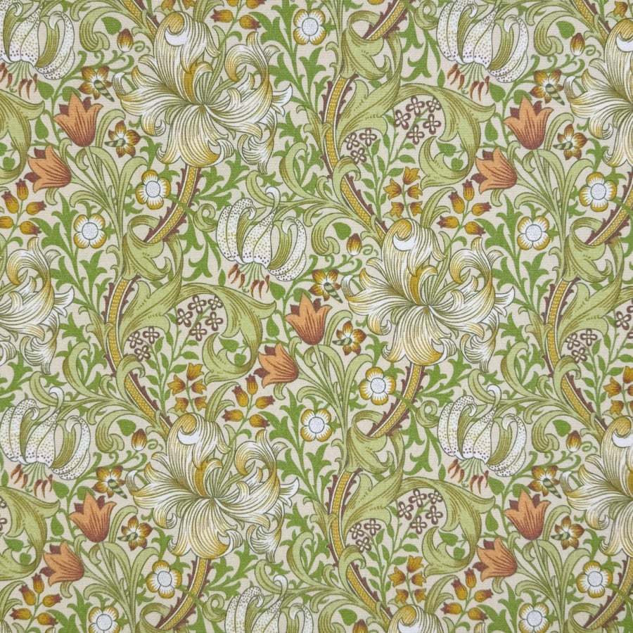 William Morris Water Resistant Tablecloth 100 x 145cm  Golden lilly  Willow Reed