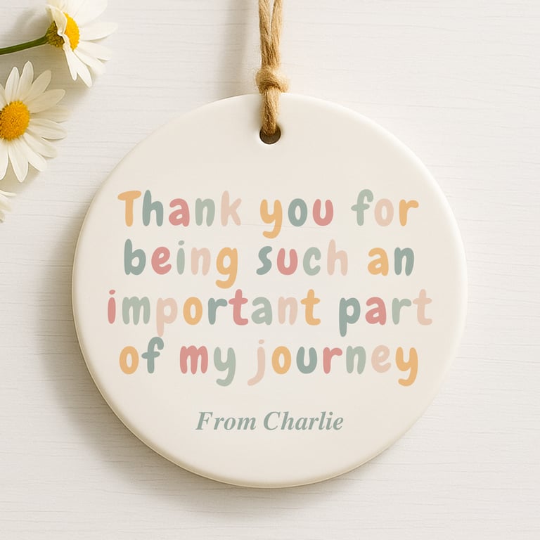 Thank You Teacher Gift – Personalised Important Part of My Journey Ornament