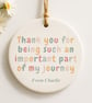 Thank You Teacher Gift – Personalised Important Part of My Journey Ornament