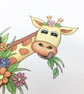 Floral Giraffe Card - Blank - Any Occasion  - Image 5
