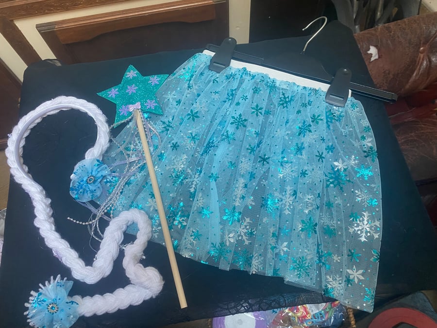 Image of Elasticated skirt with matching headband and wand.