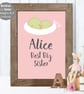 Best Big Sister or Brother, personalised 'Smiler' print, christening new baby - Image 1