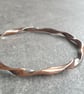 Copper ribbon twist bangle, 7th anniversary gift, Solid copper jewellery - Image 6