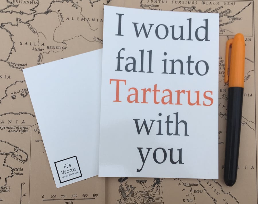 I Would Fall into Tartarus With You Print Greek Mythology Valentine's Gift