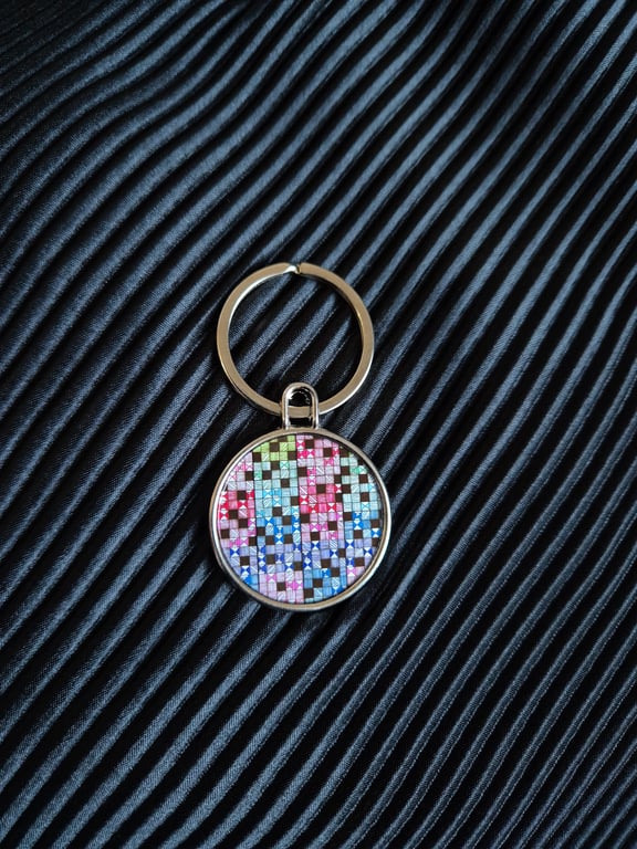 Geometric Abstract Art Keyring