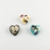 Love heart beach brooch, resin jewellery at its finest from The Shetland Isles.