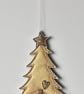 'Christmas Tree with a Glitter Star and Heart'- Hanging Decoration - Image 2