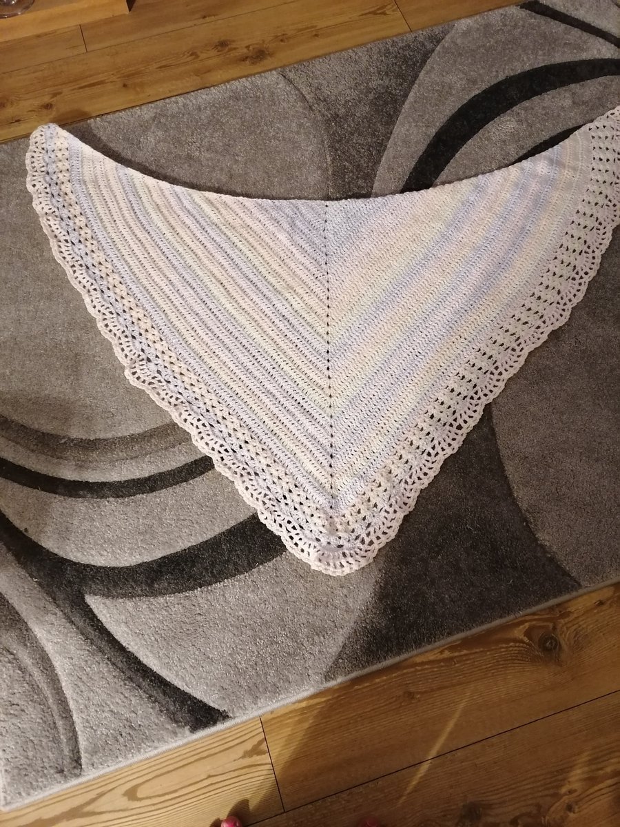 Pastel Shades Hand Crocheted Ladies Shawl