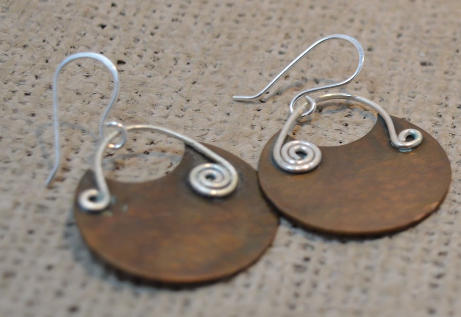 STERLING SILVER AND COPPER EARRINGS