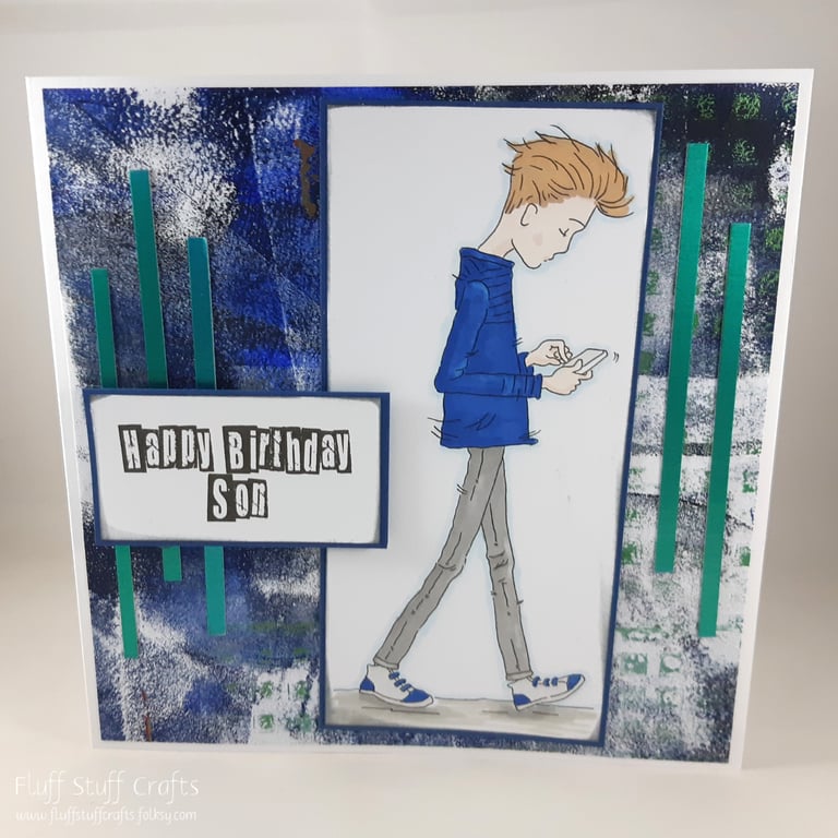 Handmade son birthday card - teenager