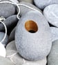 A Pebble pendant with a gilded hole that goes through the pebble. Silver chain - Image 9