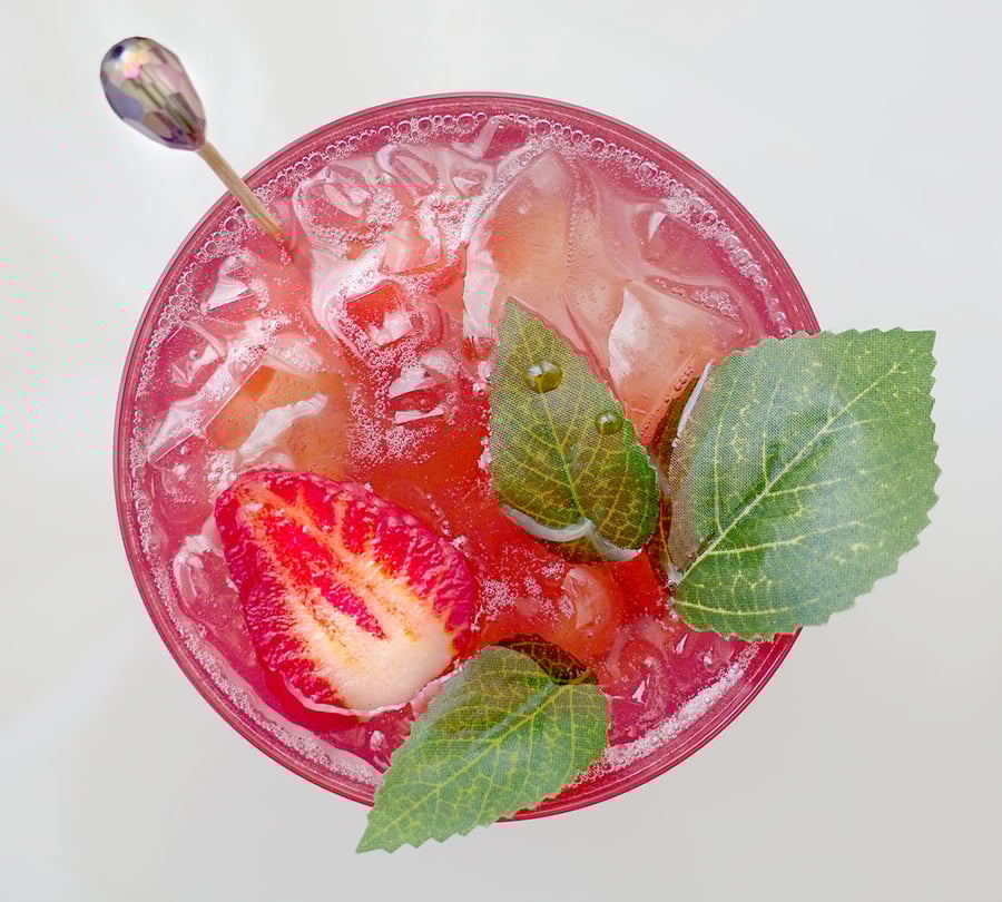 Strawberry Daiquiri Fake Cocktail for display, kitchen kitsch, themed parties