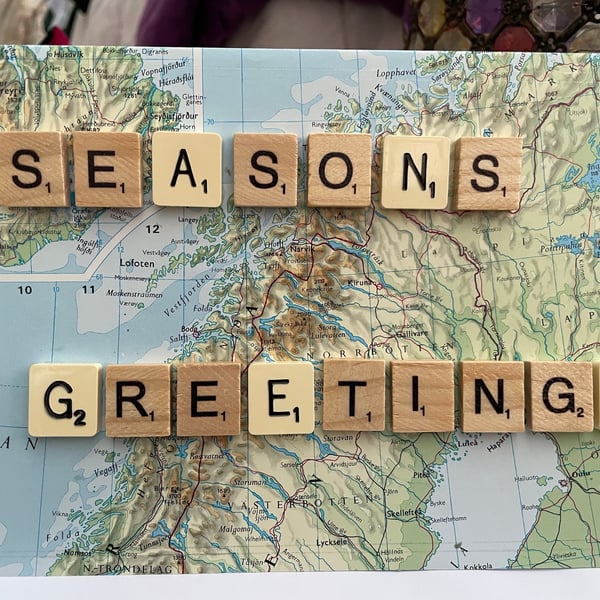 Lapland map seasons greetings christmas card