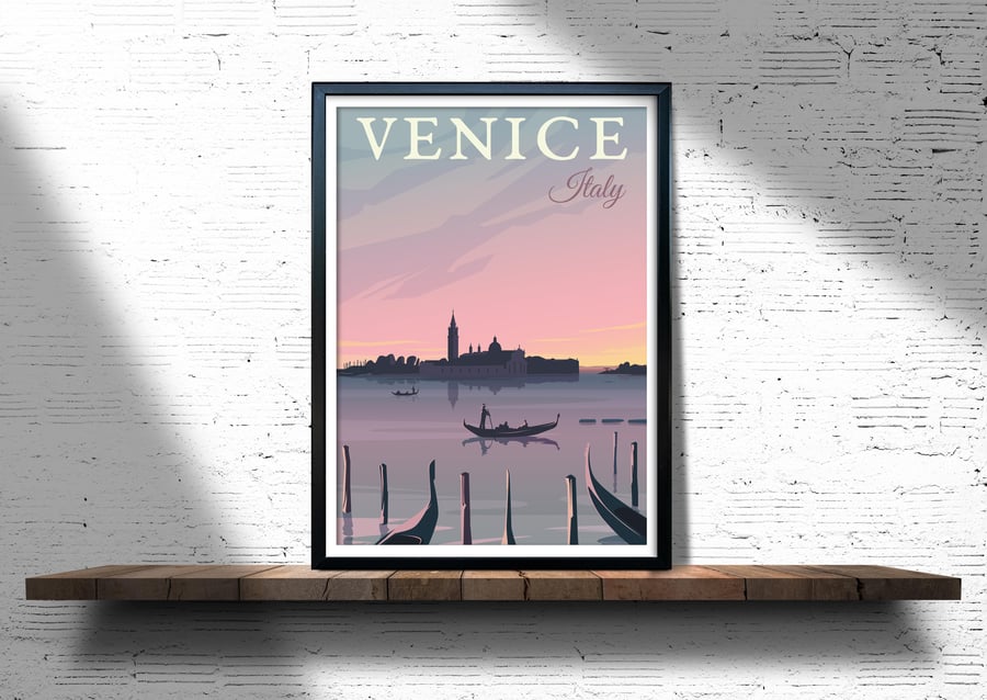 Venice print, Venice city art print, Italy travel poster, Venice wall art