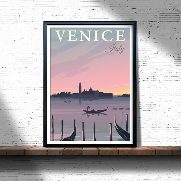 Venice print, Venice city art print, Italy travel poster, Venice wall art