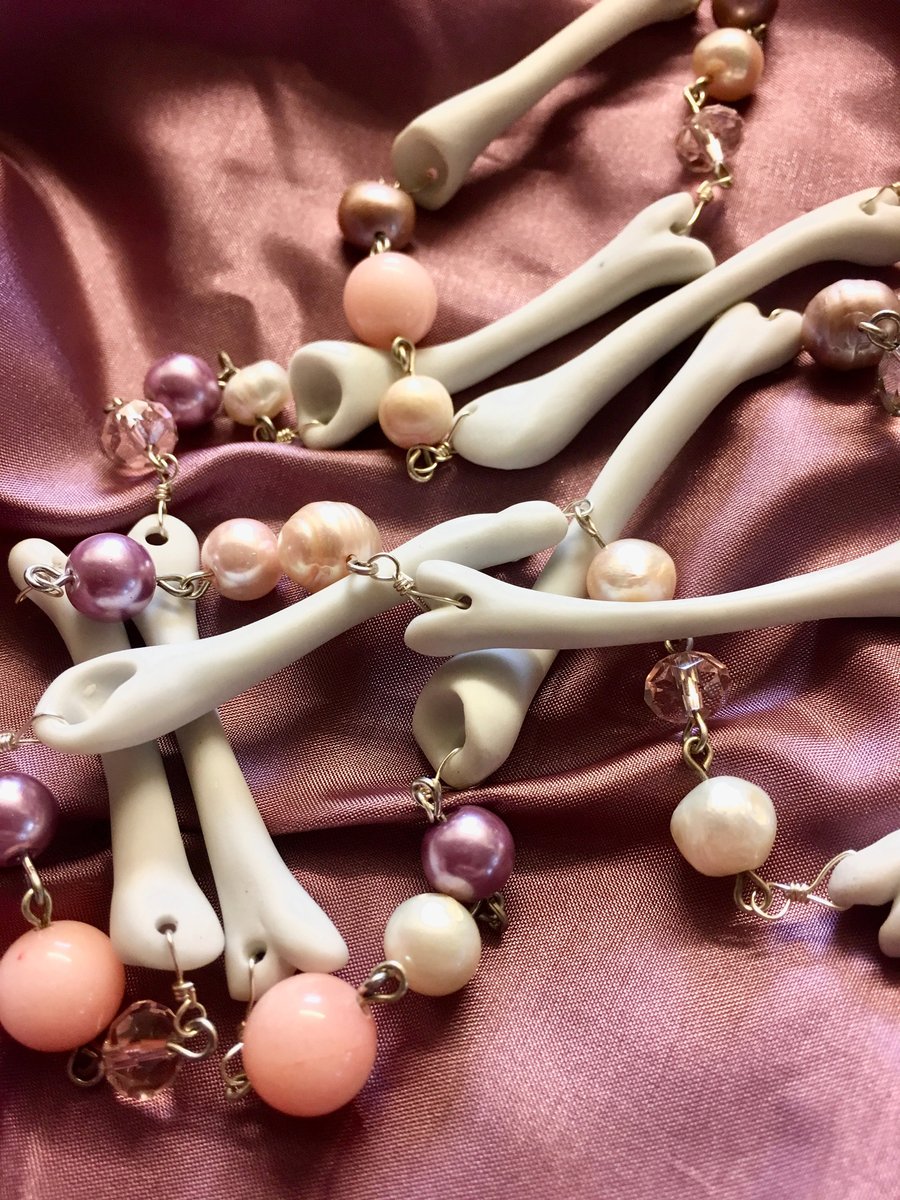 Blushing Pinks Porcelain Bone Rosary