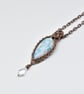 Wire Woven Larimar, Clear Quartz and Copper Pendant - Image 1