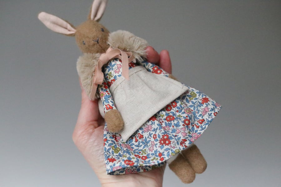 Tiny Heirloom Bunny - ornament size