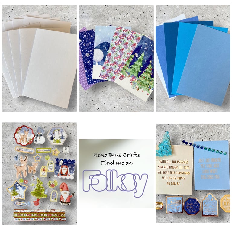 Children’s Christmas Card Making Kit. Craft Set for Kids. DIY Handmade Christmas