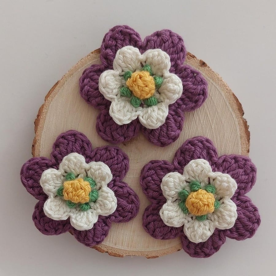 Purple Crochet Flowers