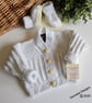 Hand Knitted Baby Cardigan & Booties Set with Merino Wool 0- 6 months size - Image 7