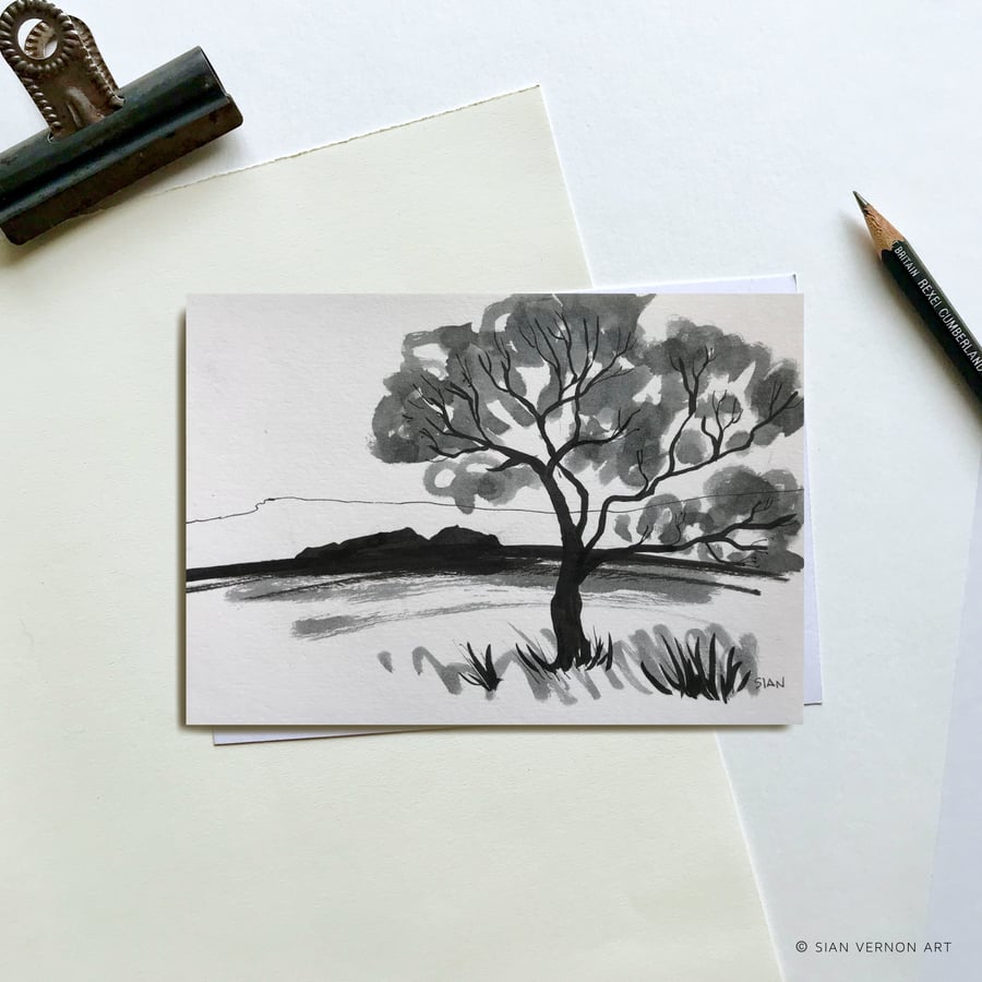 Owler Tor from Longshaw  - original Peak District art