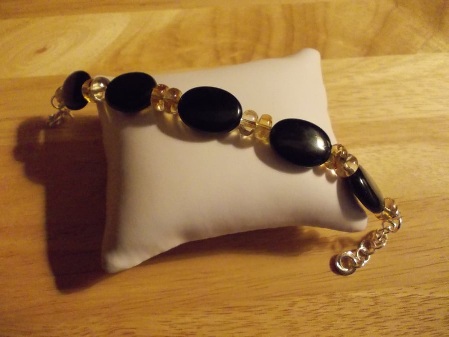Obsidian and Citrine bracelet