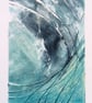 Big storm surf wave monoprint semi abstract minimalist ocean art