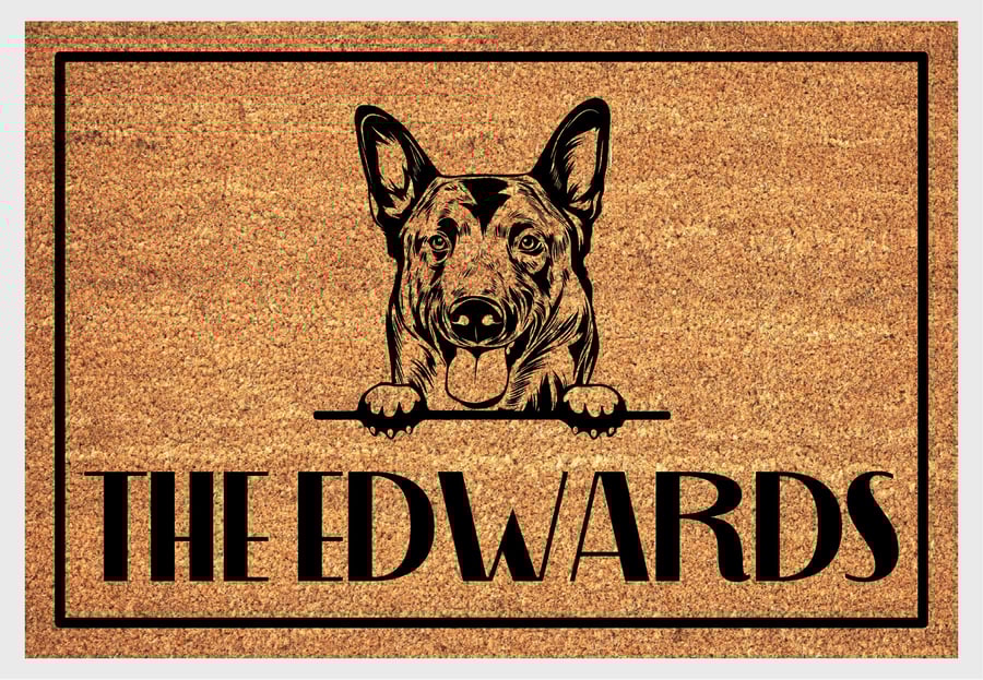 Belgian Malinois Door Mat - Personalised Belgian Malinois Welcome Mat - 3 Sizes