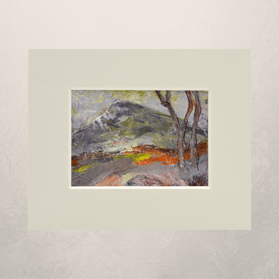 Original ACEO of a Scottish Hill, Tap o' Noth.
