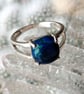 Azurite Malachite Sterling Silver Ring Size P-Q, size 56.5 - Image 3