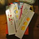 Pack of 5 Original Hand Painted Floral & Bird Bookmarks