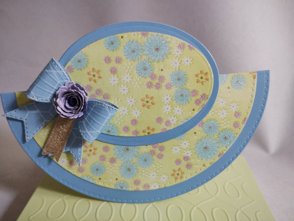 Floral Hat Rocker Birthday Card with Box-elope 