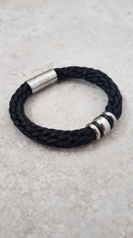 Mens Black Cord Bracelet, bracelets for men, Boyfriend gift, gifts for him
