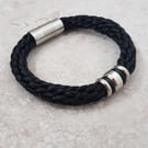Mens Black Cord Bracelet, bracelets for men, Boyfriend gift, gifts for him
