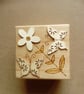 Handmade Engraved Wooden Keepsake Box. Butterfly & Flower Design Jewelry box.
