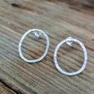 Hammered oval stud earrings 