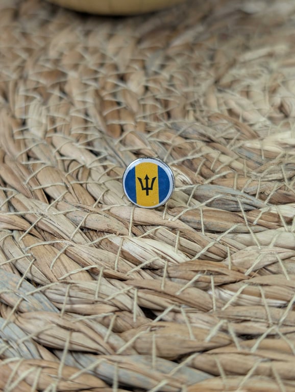 Barbados Flag Map Pin – Caribbean Travel Map Push Pin for Wooden Maps, Barbados