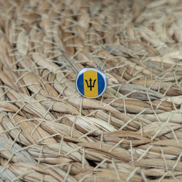 Barbados Flag Map Pin – Caribbean Travel Map Push Pin for Wooden Maps, Barbados