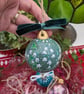 Lily of the valley hand-painted ceramic Christmas bauble  - Image 3