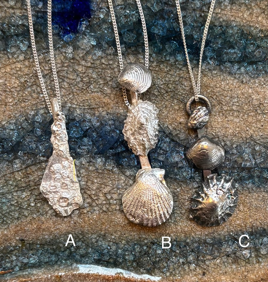 Silver shell pendant